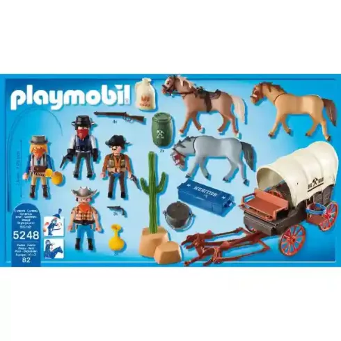 Playmobil 5248 Vadnyugati banditák ponyvás kocsival