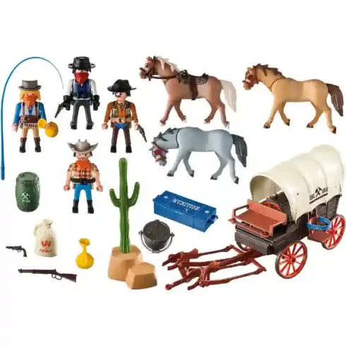 Playmobil 5248 Vadnyugati banditák ponyvás kocsival
