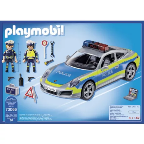 Playmobil 70066 Porsche 911 Carrera 4S rendőrautó fénnyel és hanggal