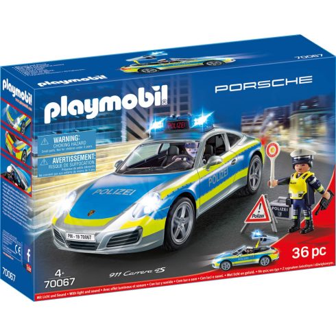 Playmobil 70067 Porsche 911 Carrera 4S rendőrautó fénnyel és hanggal