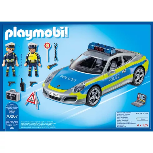 Playmobil 70067 Porsche 911 Carrera 4S rendőrautó fénnyel és hanggal