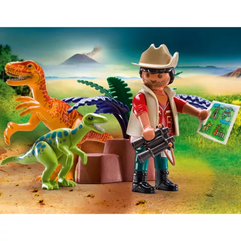 Playmobil 70108 Hordozható dinokutató szett velociraptorokkal
