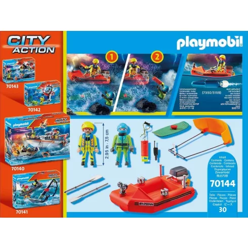 Playmobil 70144 Vízimentők - Kite szörföző mentése csónakkal