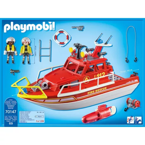Playmobil 70147 Tűzoltóhajó víz alatti motorral
