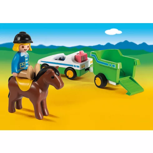 Playmobil 70181 1.2.3 Kisautó lószállítóval