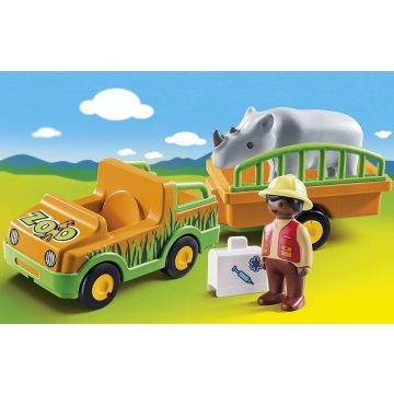 Playmobil 70182 1.2.3 Állatkerti autó orrszarvúval