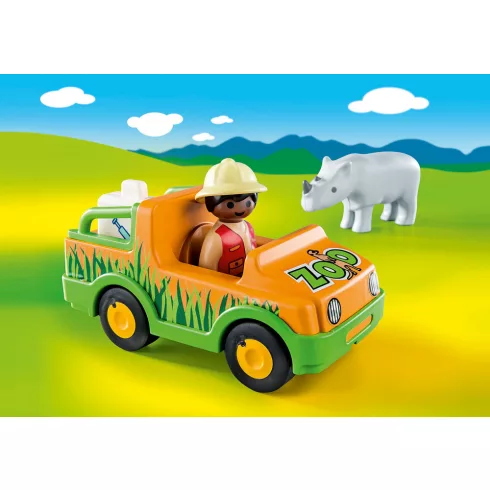 Playmobil 70182 1.2.3 Állatkerti autó orrszarvúval