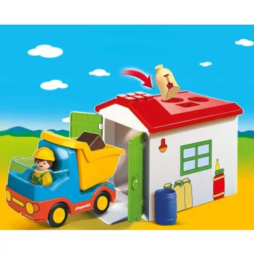 Playmobil 70184 1.2.3 Teherautó formaválogató garázzsal
