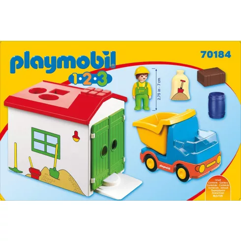 Playmobil 70184 1.2.3 Teherautó formaválogató garázzsal