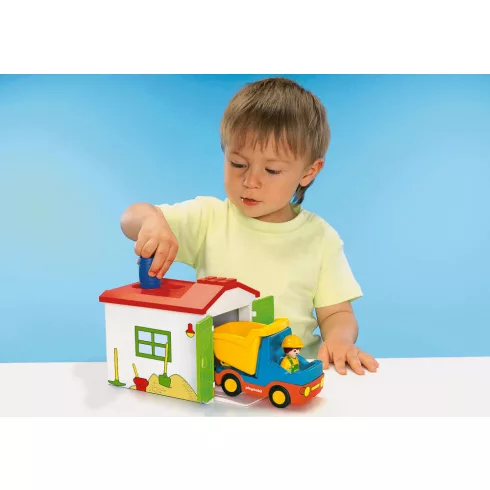 Playmobil 70184 1.2.3 Teherautó formaválogató garázzsal