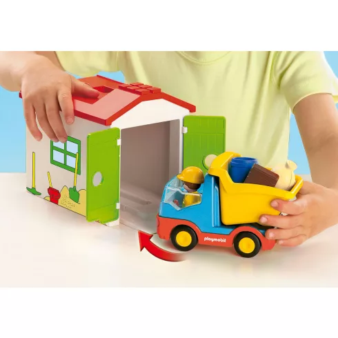 Playmobil 70184 1.2.3 Teherautó formaválogató garázzsal