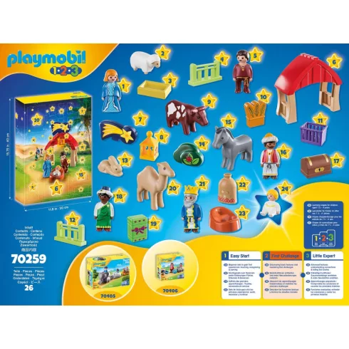 Playmobil 70259 1.2.3 Karácsony - Adventi kalendárium, naptár - Betlehem