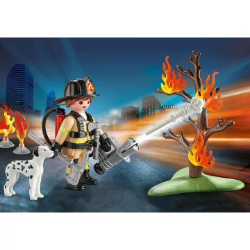   Playmobil 70310 Tűzoltó és kutyája hordozható táskában