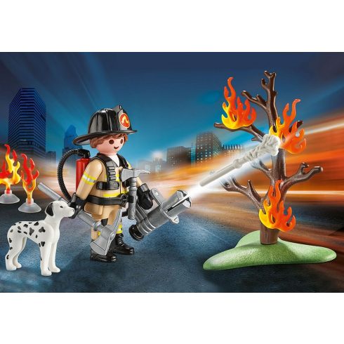 Playmobil 70310 Tűzoltó és kutyája hordozható táskában