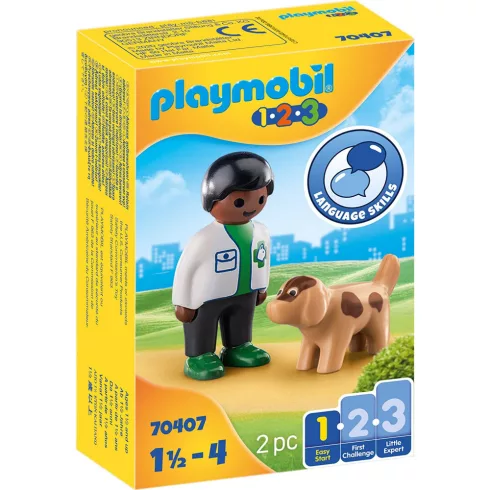Playmobil 70407 1.2.3 Állatorvos kiskutyával