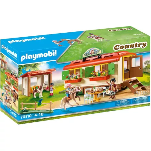 Playmobil 70510 Pónitábor lakókocsival, póniudvar (csomagolássérült)