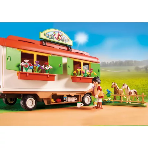 Playmobil 70510 Pónitábor lakókocsival, póniudvar (csomagolássérült)