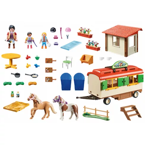 Playmobil 70510 Pónitábor lakókocsival, póniudvar
