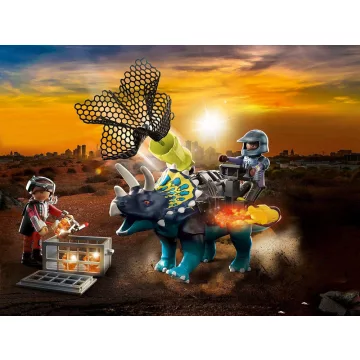 Playmobil 70627 Dínó csata: Triceratops hálóvetővel
