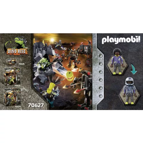 Playmobil 70627 Dínó csata: Triceratops hálóvetővel