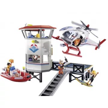 Playmobil 70664 Parti őrség helikopterrel és csónakkal