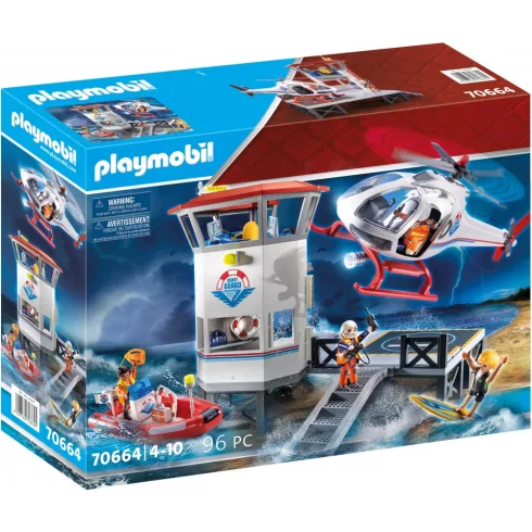 Playmobil 70664 Parti őrség helikopterrel és csónakkal