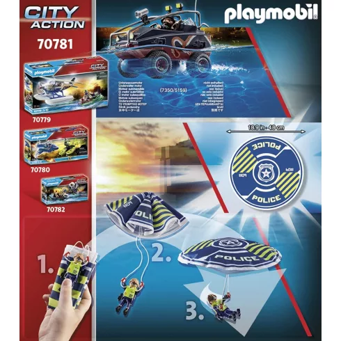 Playmobil 70781 Rendőrségi ejtőernyős üldözés