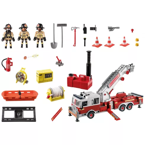 Playmobil 70935 Óriás amerikai létrás tűzoltóautó vízágyúval
