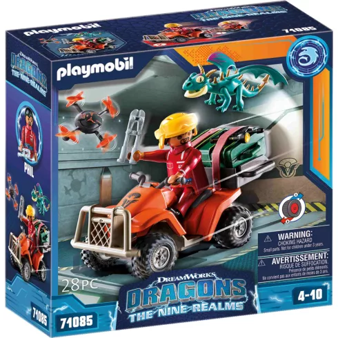 Playmobil 71085 Dragons: The Nine499 Realms - ICARIS hátrahúzós quad és Phil