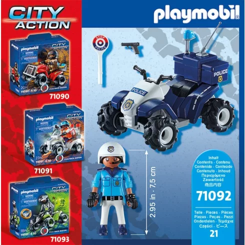 Playmobil 71092 Hátrahúzós rendőr quad