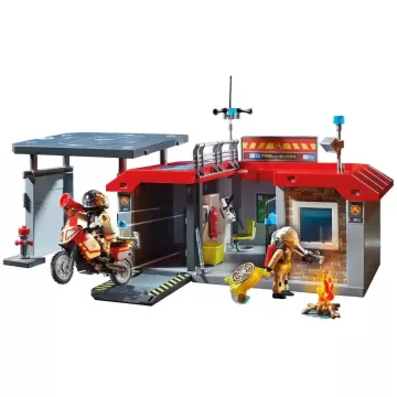 Playmobil 71193 Hordozható tűzoltóság motorral