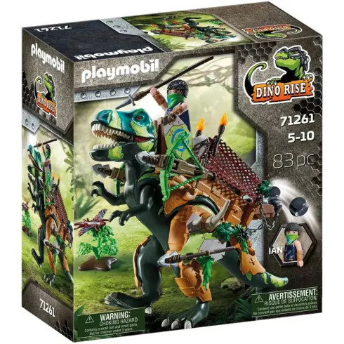 Playmobil 71261 Dínó csata: T-rex harci dino kőhajítóval