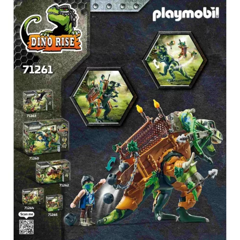 Playmobil 71261 Dínó csata: T-rex harci dino kőhajítóval