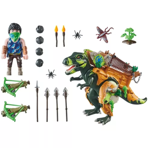 Playmobil 71261 Dínó csata: T-rex harci dino kőhajítóval
