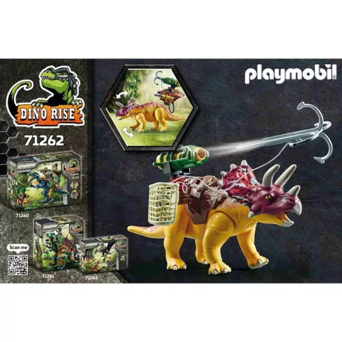 Playmobil 71262 Dínó csata: Triceratops harci dino csáklyavetővel
