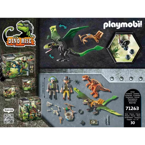 Playmobil 71263 Dínó csata: Dimorphodon harci dino kőejtővel