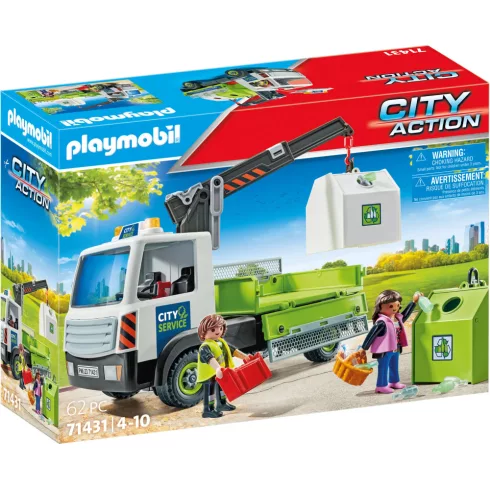 Playmobil 71431 Üveghulladék gyűjtő kukásautó