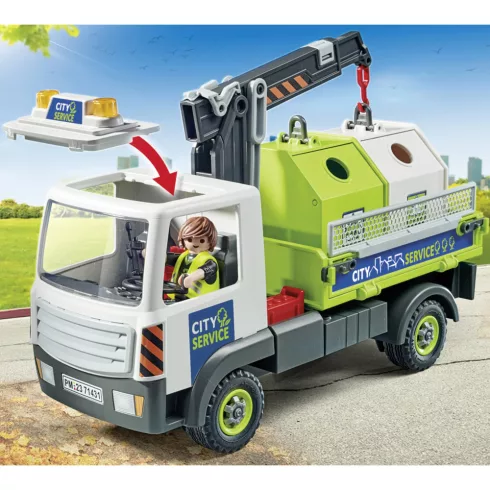 Playmobil 71431 Üveghulladék gyűjtő kukásautó