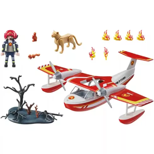 Playmobil 71463 Tűzoltórepülő oltófunkcióval