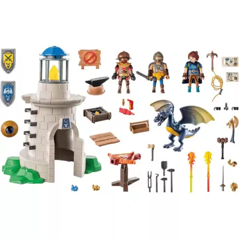 Playmobil 71483 Novelmore - Vártorony kovácsműhellyel és sárkánnyal (csomagolássérült)