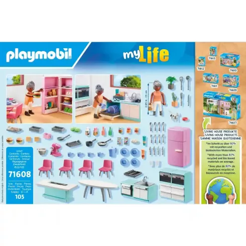 Playmobil 71608 Családi konyha étkezővel, babaház szoba