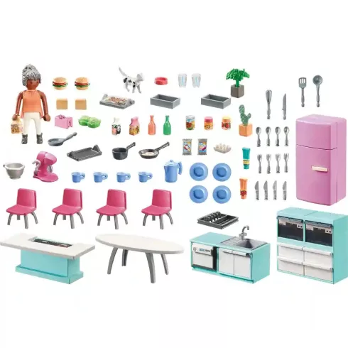 Playmobil 71608 Családi konyha étkezővel, babaház szoba