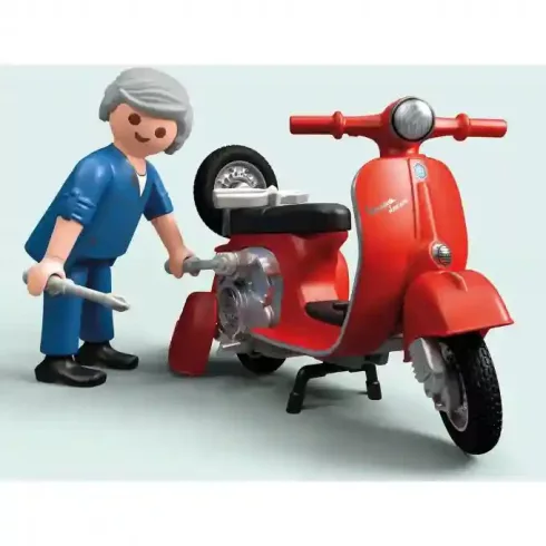 Playmobil 71620 '60-as évekbeli Vespa szervíz piros robogóval 