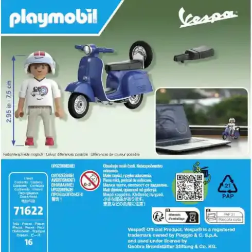 Playmobil 71622 1969 Vespa 150 Sprint Veloce robogó, kék