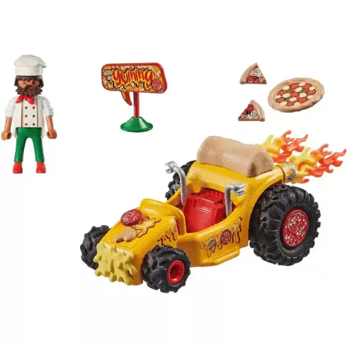 Playmobil 71634 Hátrahúzós versenyautó pizzafutár figurával