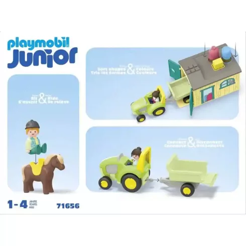Playmobil 71656 Junior Farm traktorral, pótkocsival és állatokkal