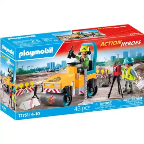 Playmobil 71751 Útépítés úthengerrel