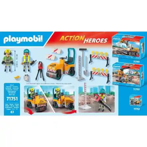 Playmobil 71751 Útépítés úthengerrel