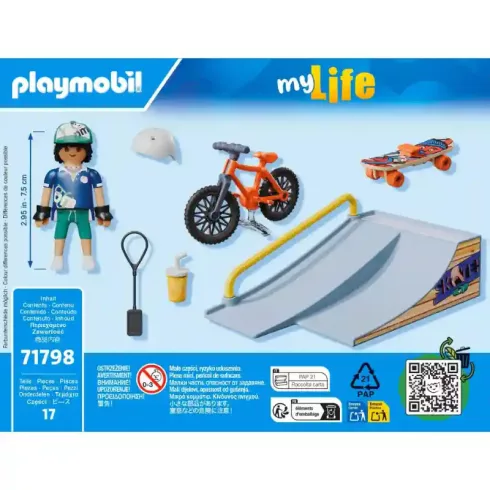 Playmobil 71798 Gördeszkás és biciklis rámpával
