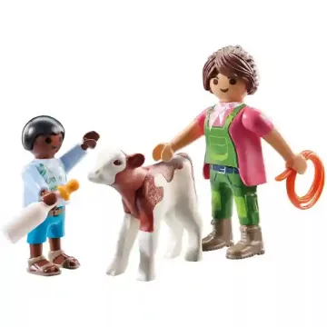Playmobil 71803 Gazdasszony borjúval és gyerekkel